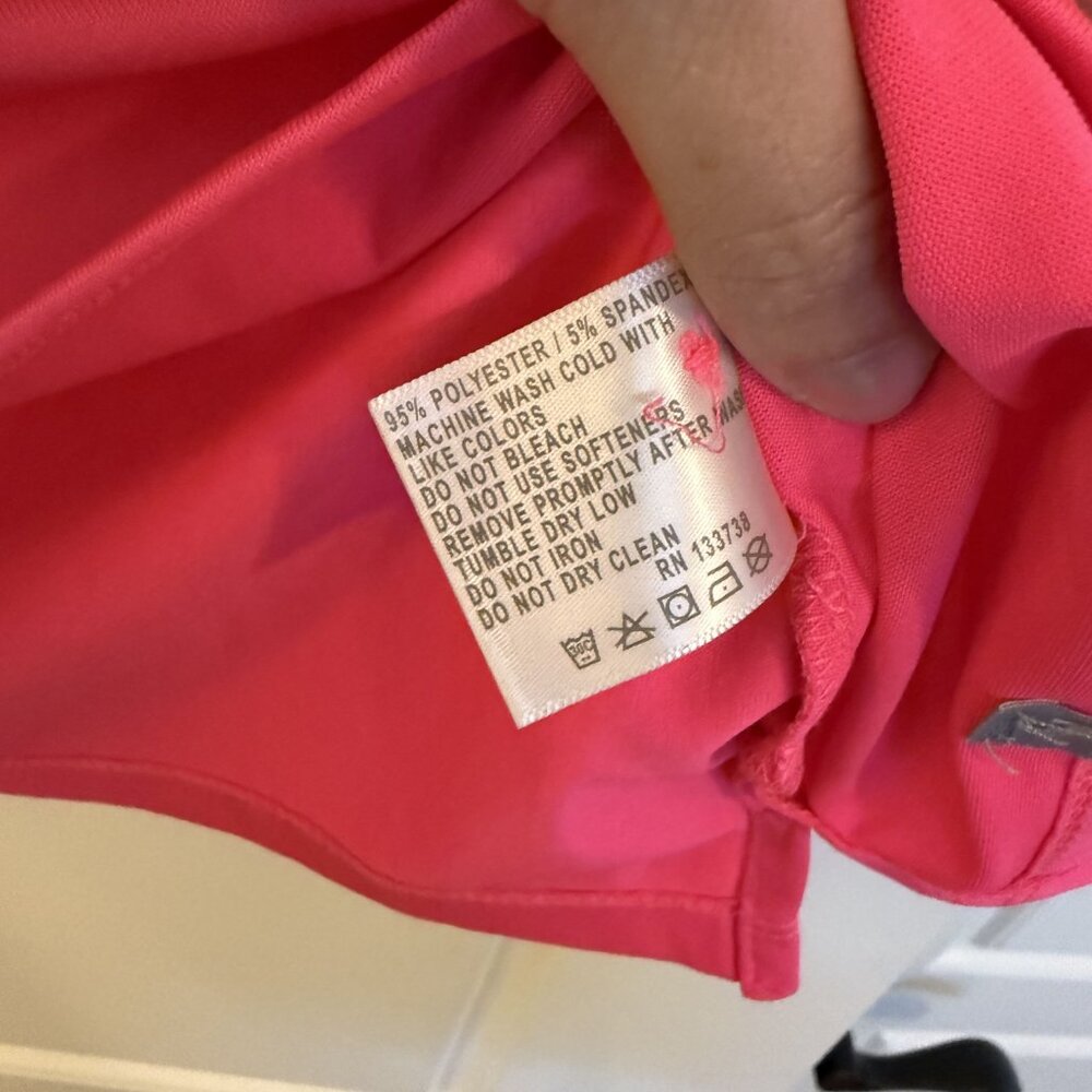 Maggie Lane Pink Polo Shirt Lightweight Stretchy Activewear Short Sleeves Size L - Picture 4 of 8
